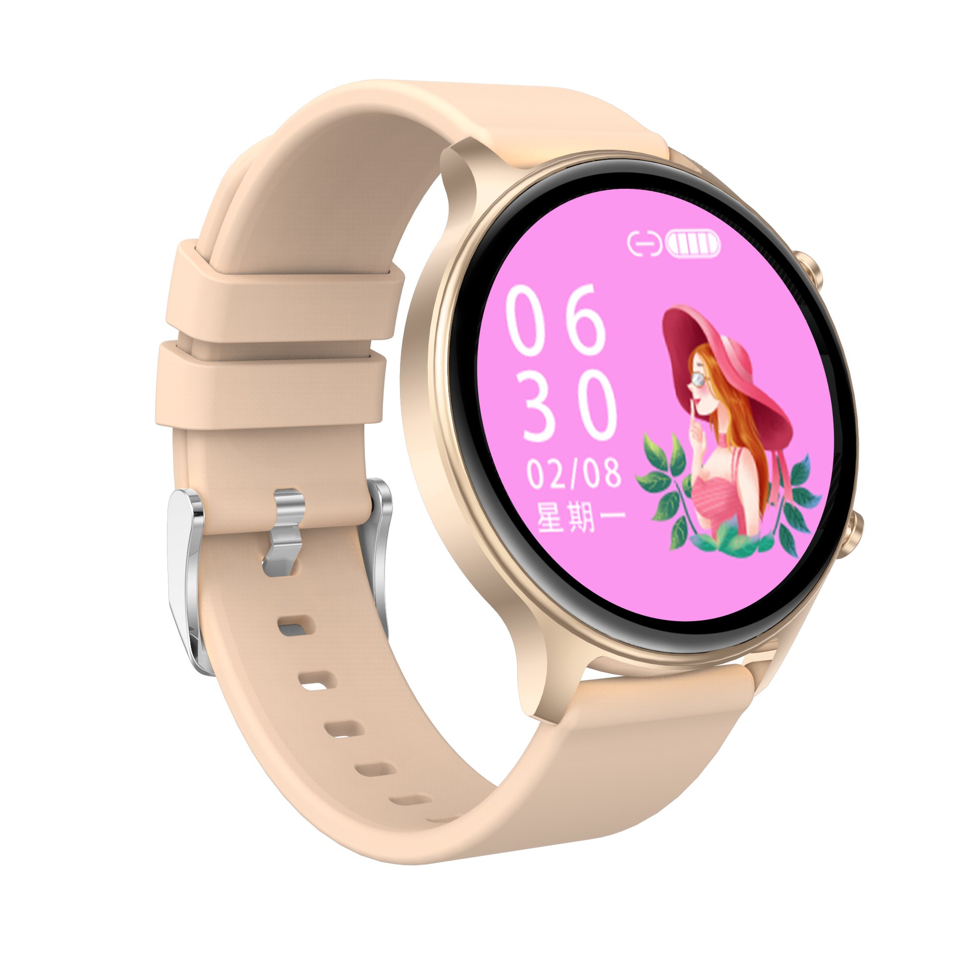 High Quality DS30 Men Women Wrist Fitness Tracker Sports Heart Rate Monitoring Round Smart Bracelet Smart Watch